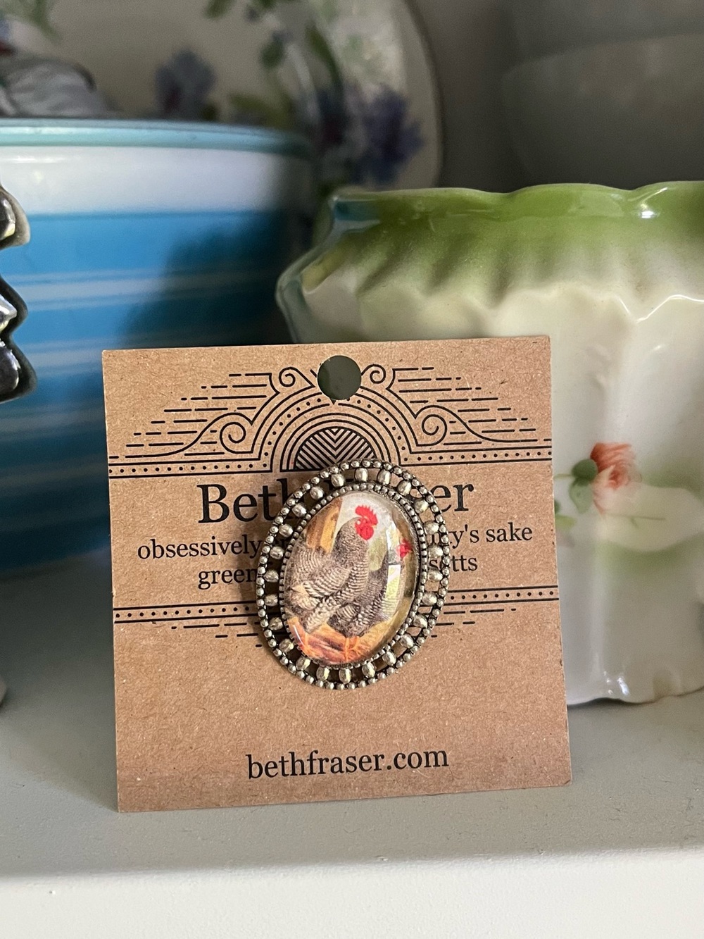 Rooster chicken pin brooch jewelry